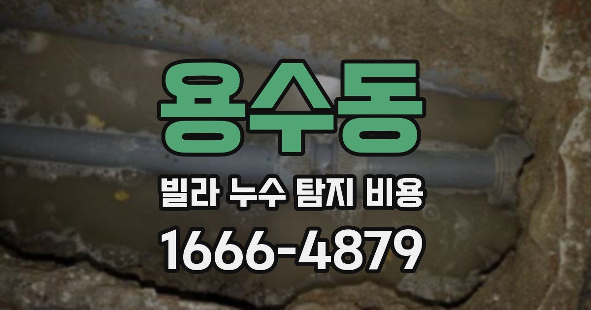 용수동 빌라 누수 탐지 비용