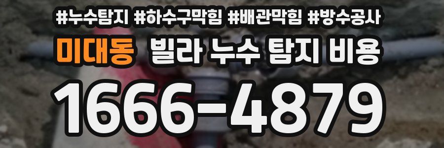 미대동 빌라 누수 탐지 비용
