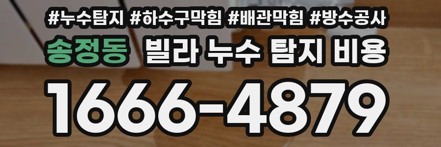 송정동 빌라 누수 탐지 비용
