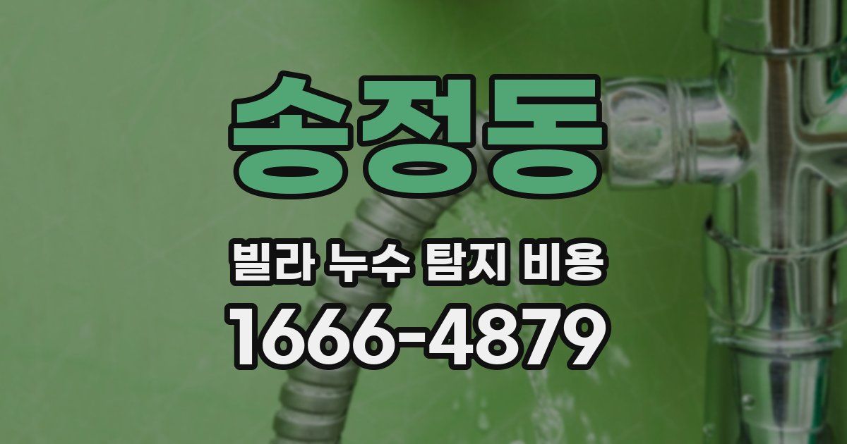 송정동 빌라 누수 탐지 비용