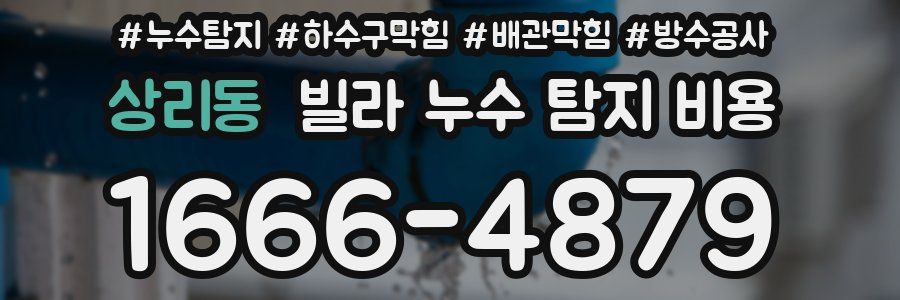 상리동 빌라 누수 탐지 비용