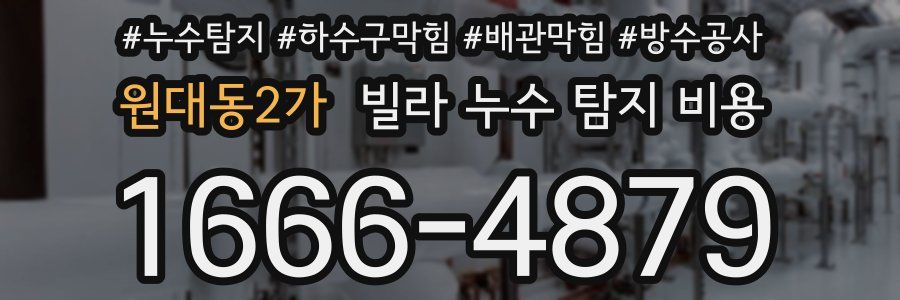 원대동2가 빌라 누수 탐지 비용