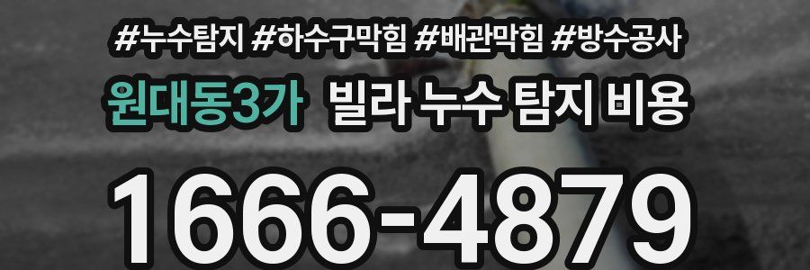 원대동3가 빌라 누수 탐지 비용