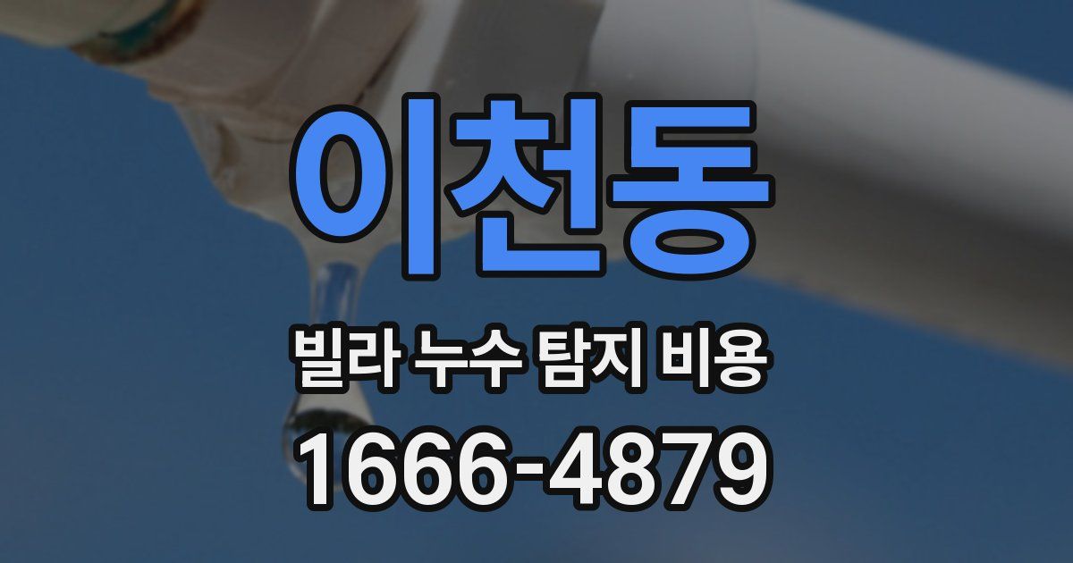 이천동 빌라 누수 탐지 비용