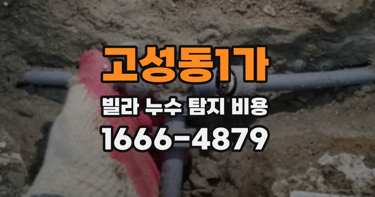 고성동1가 빌라 누수 탐지 비용
