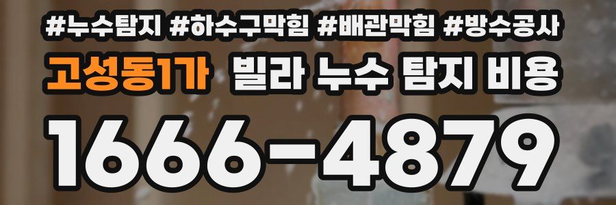 고성동1가 빌라 누수 탐지 비용