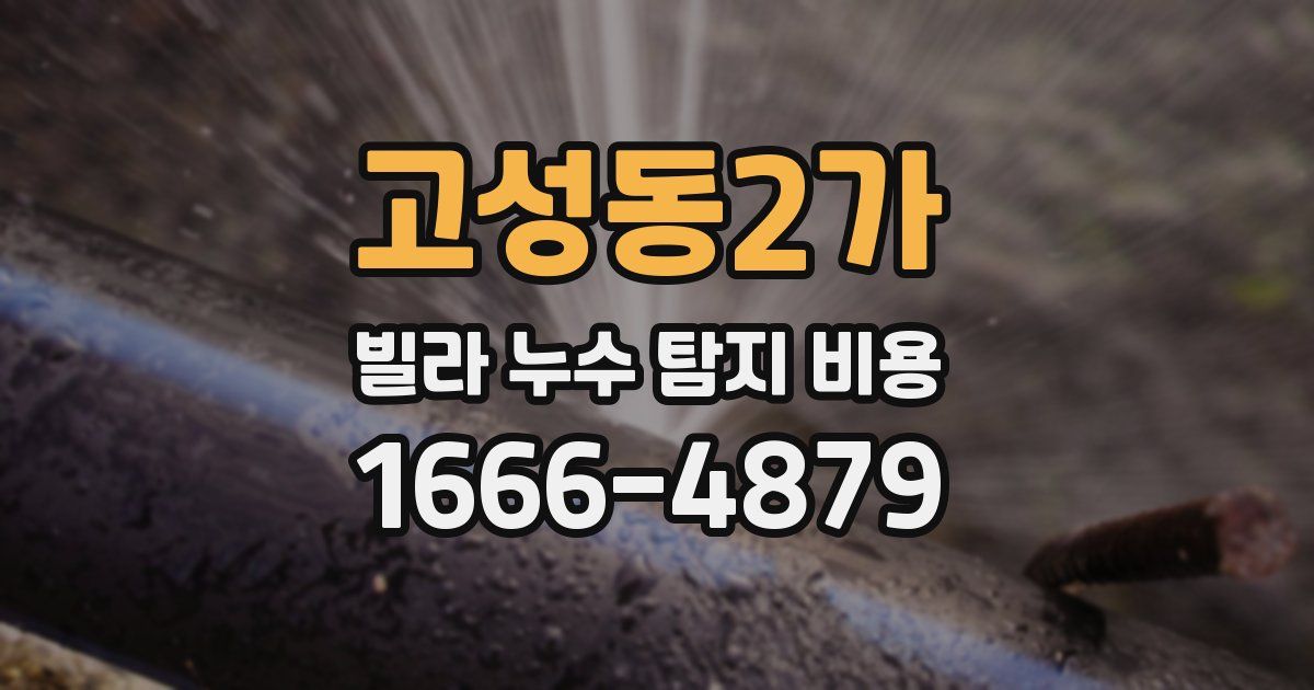 고성동2가 빌라 누수 탐지 비용
