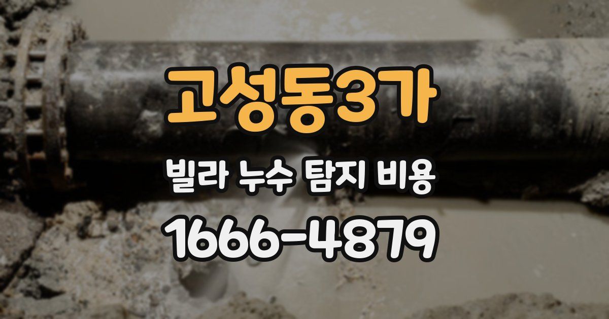 고성동3가 빌라 누수 탐지 비용