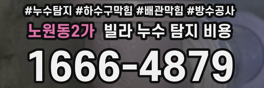 노원동2가 빌라 누수 탐지 비용