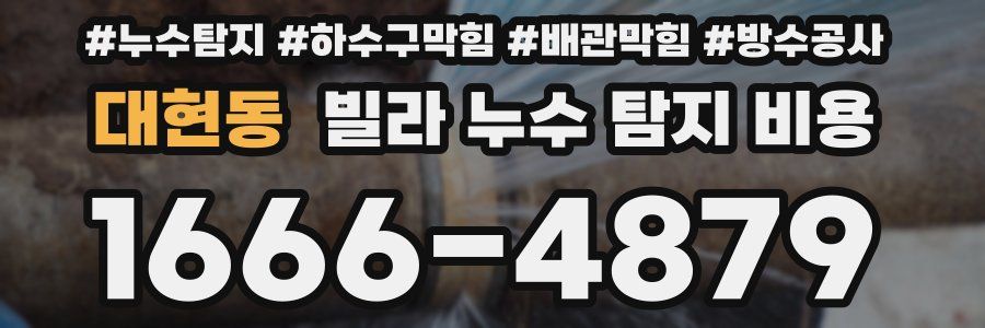 대현동 빌라 누수 탐지 비용