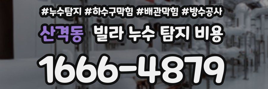 산격동 빌라 누수 탐지 비용