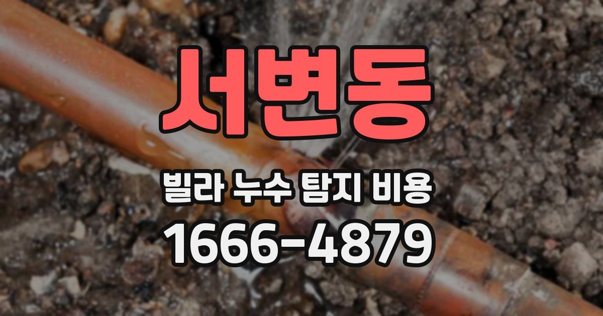 서변동 빌라 누수 탐지 비용