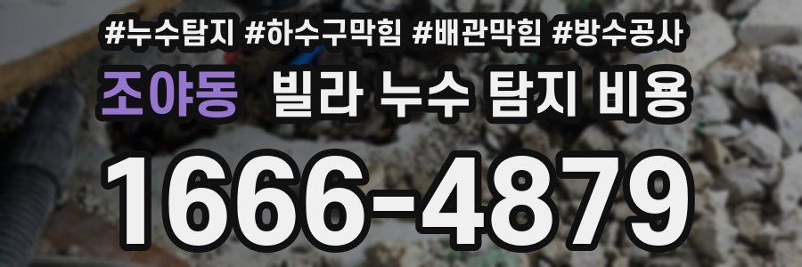 조야동 빌라 누수 탐지 비용