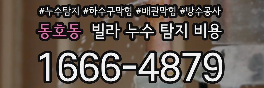 동호동 빌라 누수 탐지 비용