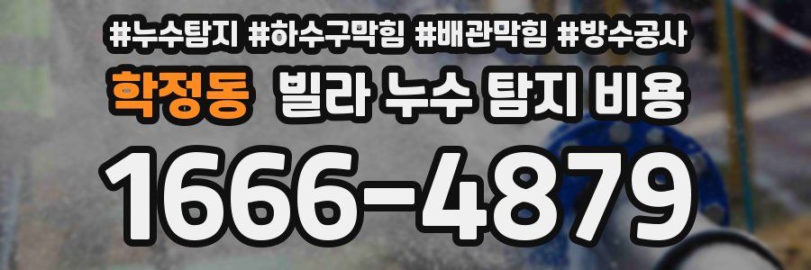 학정동 빌라 누수 탐지 비용