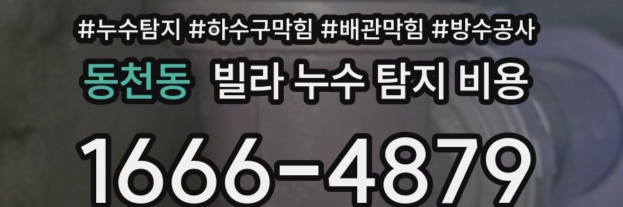 동천동 빌라 누수 탐지 비용