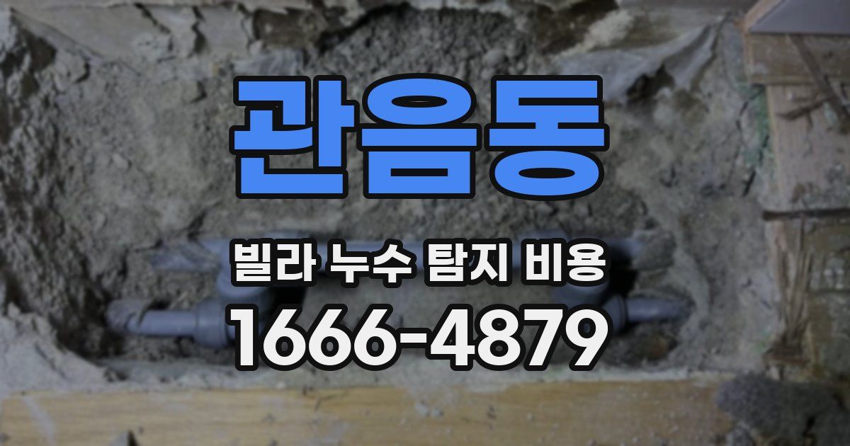 관음동 빌라 누수 탐지 비용