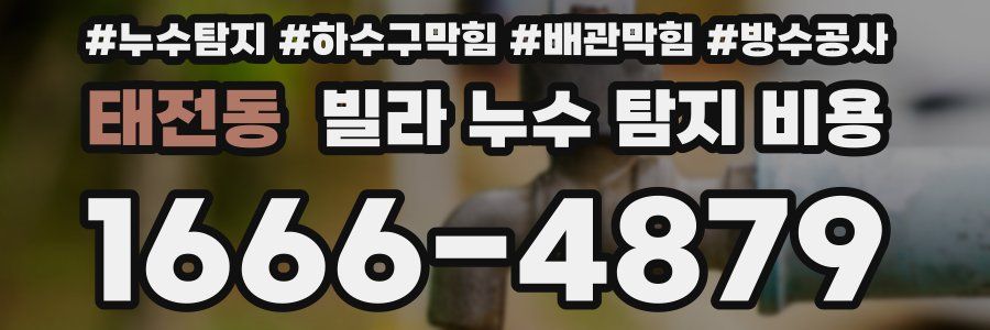 태전동 빌라 누수 탐지 비용