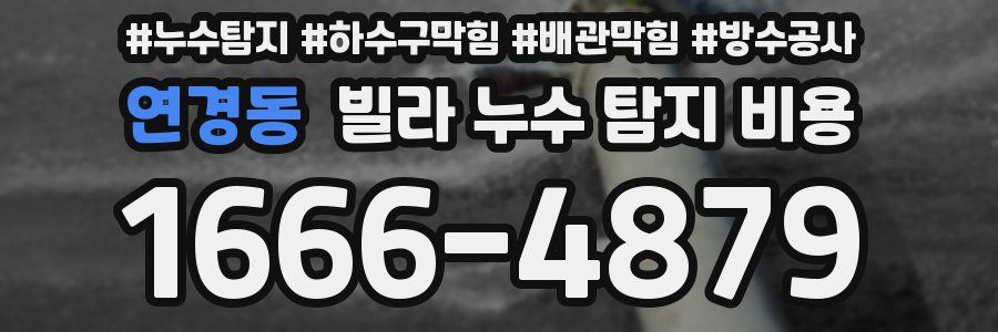 연경동 빌라 누수 탐지 비용