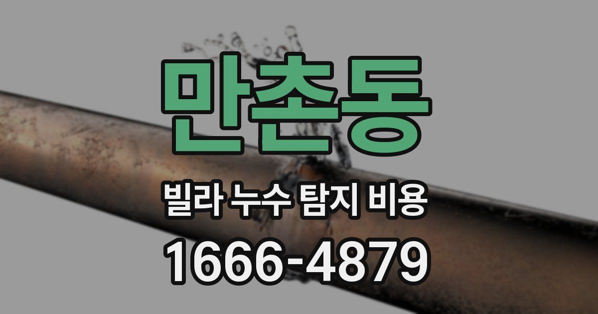 만촌동 빌라 누수 탐지 비용