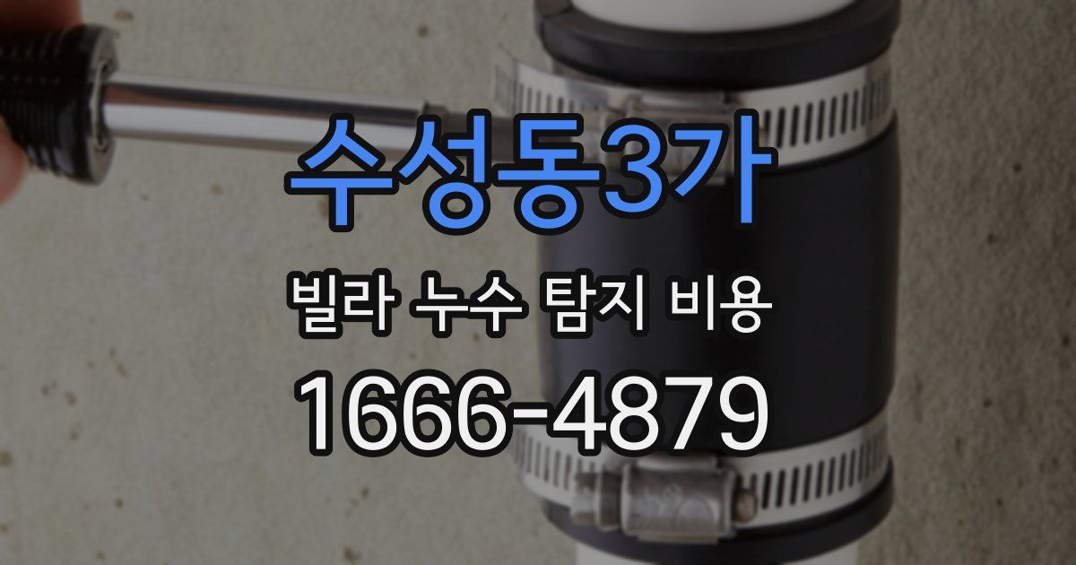 수성동3가 빌라 누수 탐지 비용