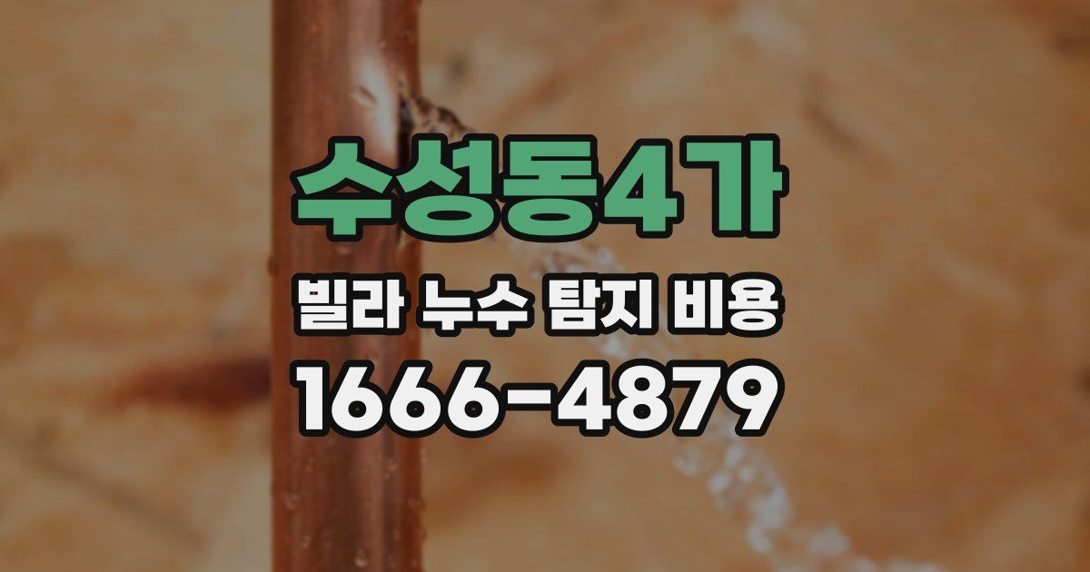 수성동4가 빌라 누수 탐지 비용