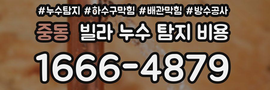 중동 빌라 누수 탐지 비용