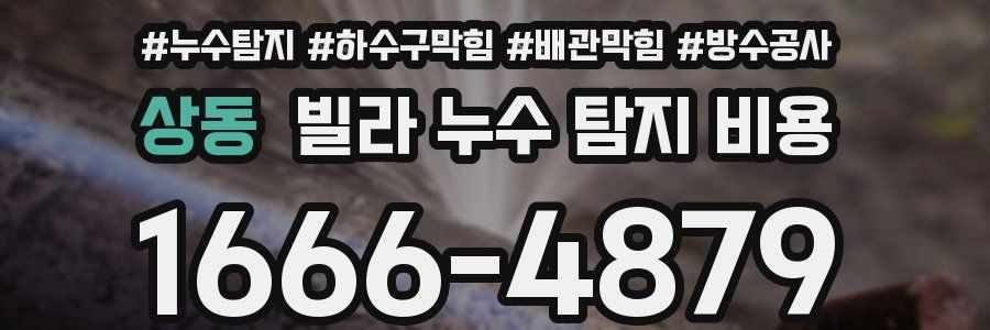 상동 빌라 누수 탐지 비용