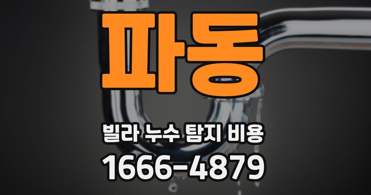 파동 빌라 누수 탐지 비용