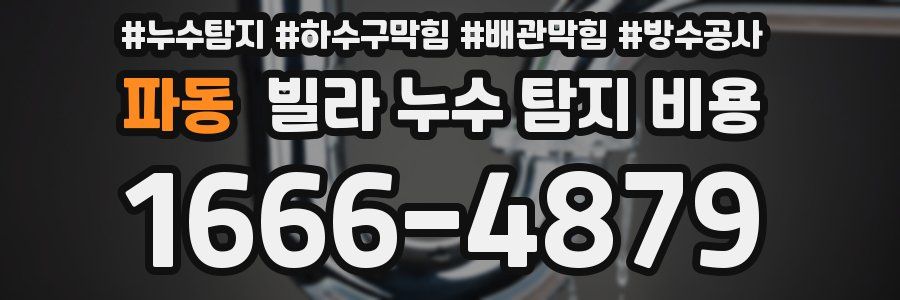 파동 빌라 누수 탐지 비용