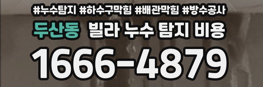 두산동 빌라 누수 탐지 비용