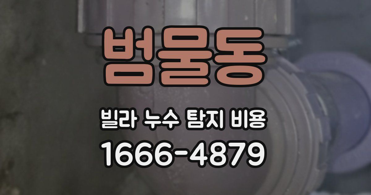 범물동 빌라 누수 탐지 비용