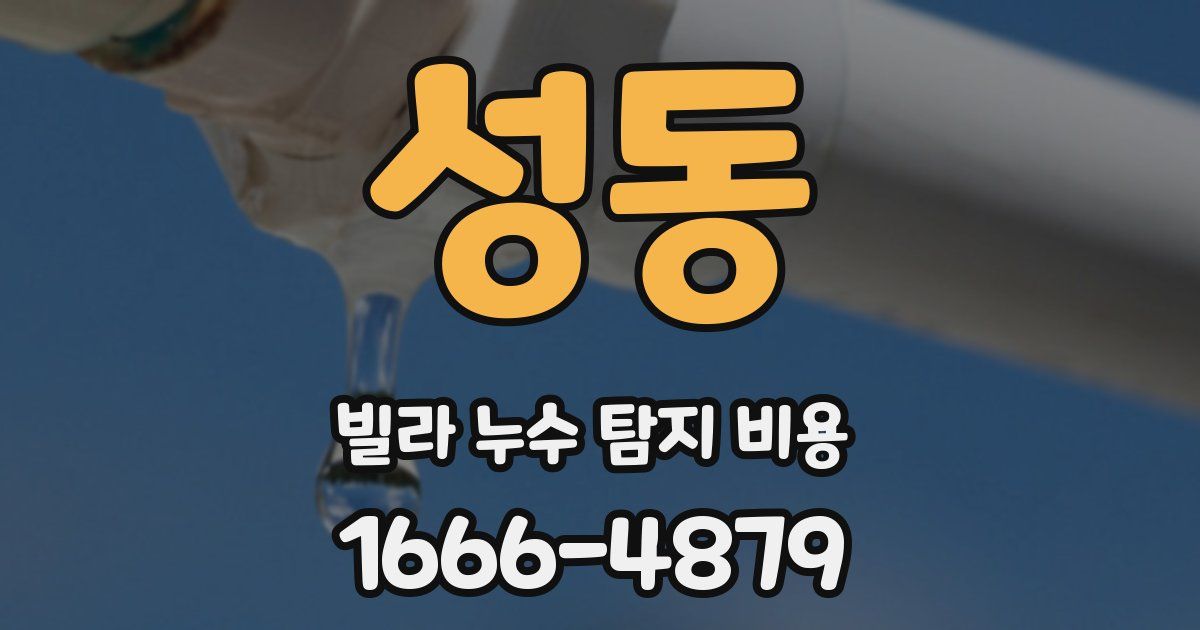 성동 빌라 누수 탐지 비용