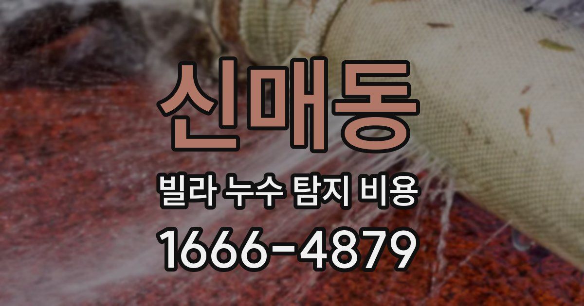 신매동 빌라 누수 탐지 비용