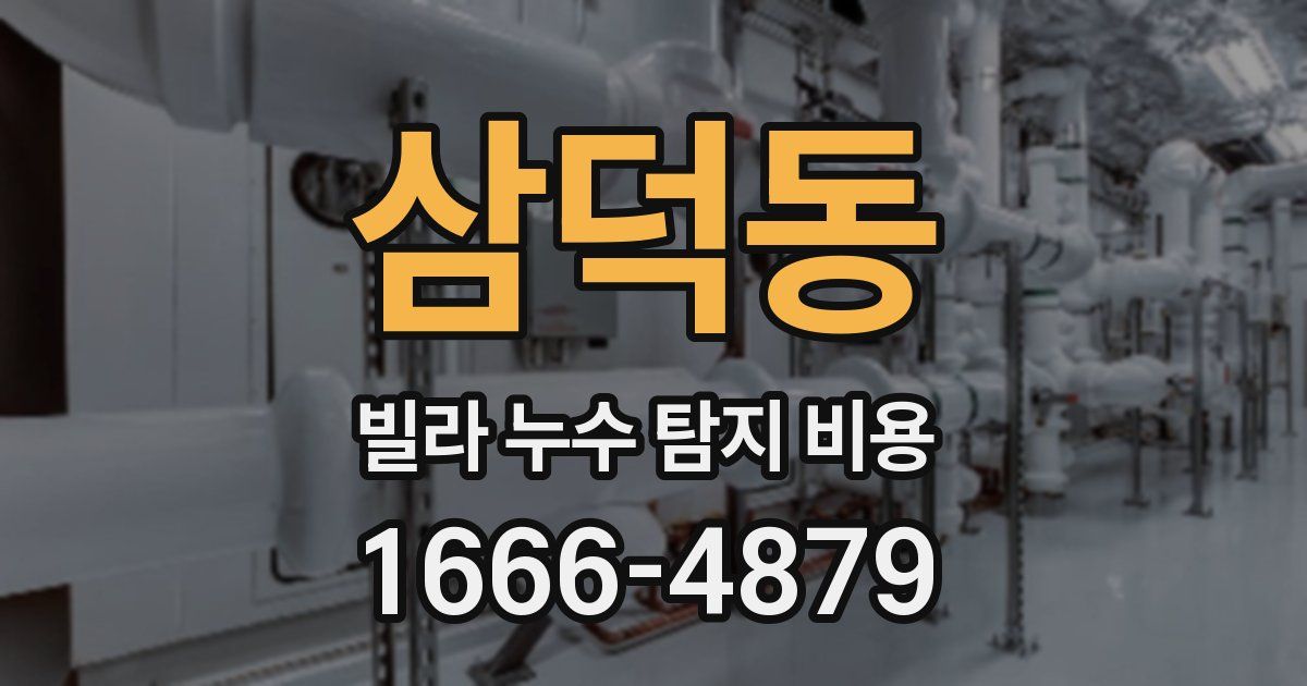 삼덕동 빌라 누수 탐지 비용