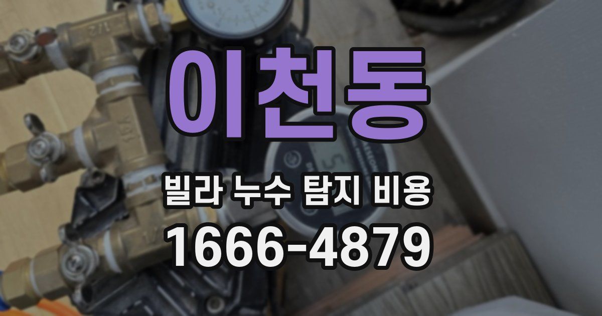 이천동 빌라 누수 탐지 비용
