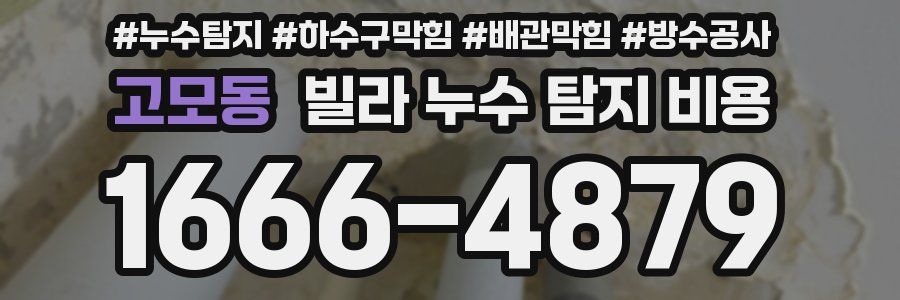 고모동 빌라 누수 탐지 비용