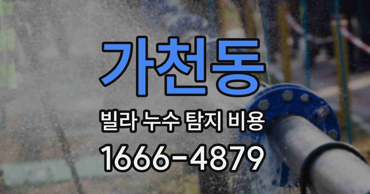 가천동 빌라 누수 탐지 비용