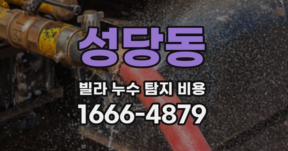성당동 빌라 누수 탐지 비용