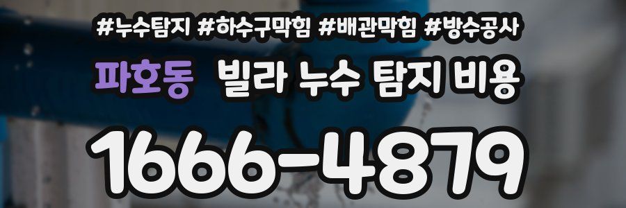 파호동 빌라 누수 탐지 비용