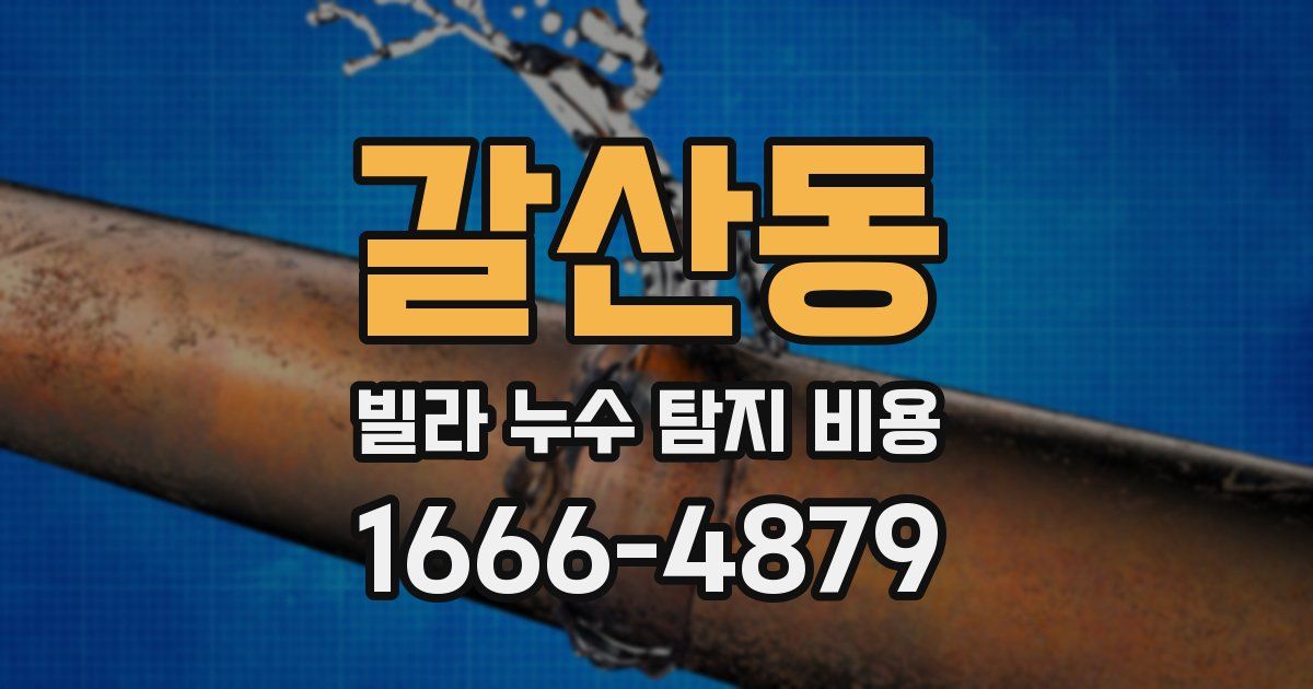 갈산동 빌라 누수 탐지 비용