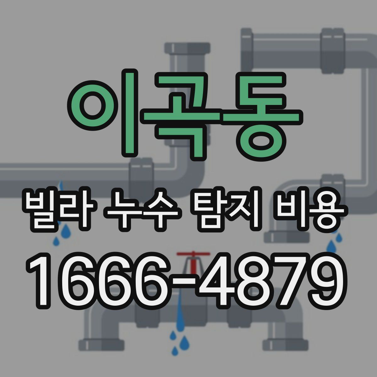 이곡동 빌라 누수 탐지 비용