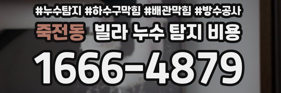 죽전동 빌라 누수 탐지 비용