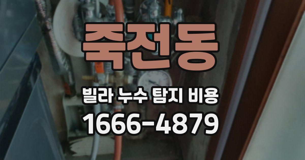 죽전동 빌라 누수 탐지 비용