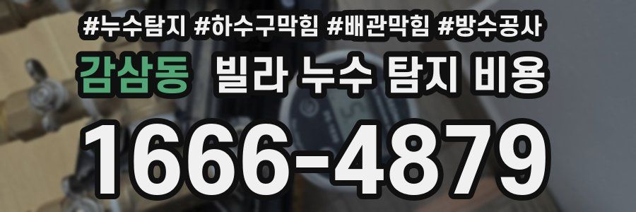 감삼동 빌라 누수 탐지 비용