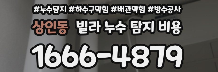 상인동 빌라 누수 탐지 비용