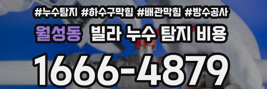 월성동 빌라 누수 탐지 비용