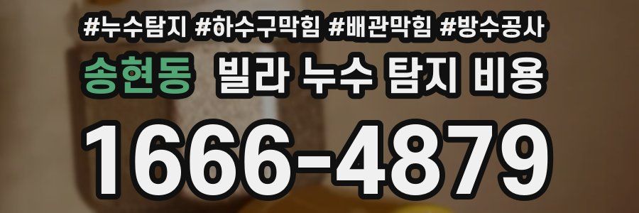 송현동 빌라 누수 탐지 비용