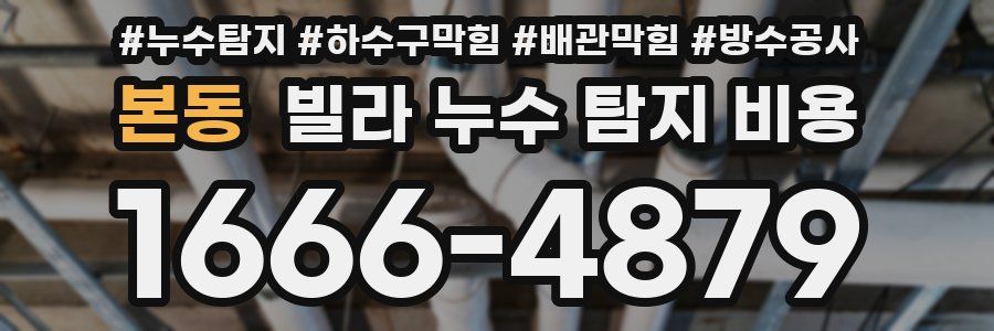 본동 빌라 누수 탐지 비용