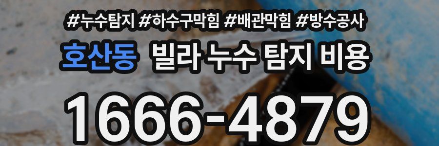 호산동 빌라 누수 탐지 비용